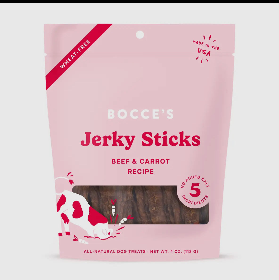 Boccie’s Jerky Stick Beef Grazers Dog Treats 4oz