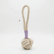 Purple & White Rope Tug Dog Toy – Eco-Friendly