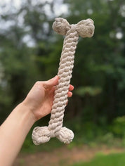 Jumbo White Rope Bone Dog Toy – Eco-Friendly