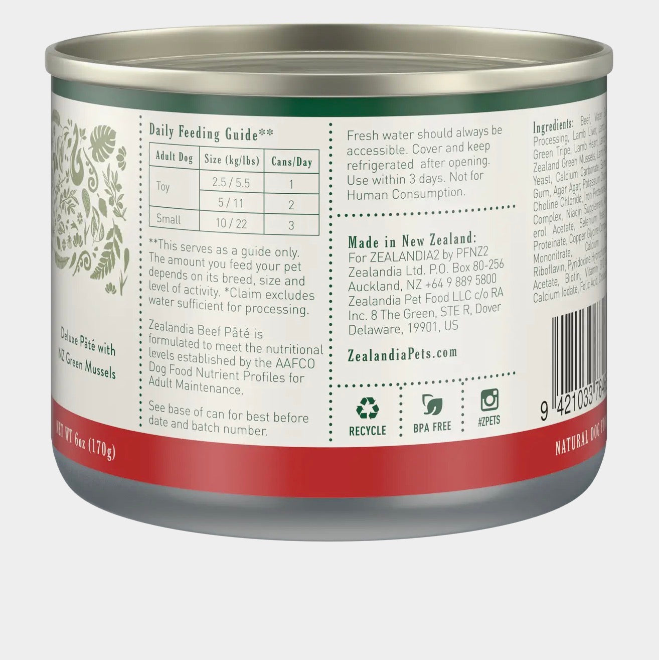Zealandia Beef Pâté Wet Dog Food