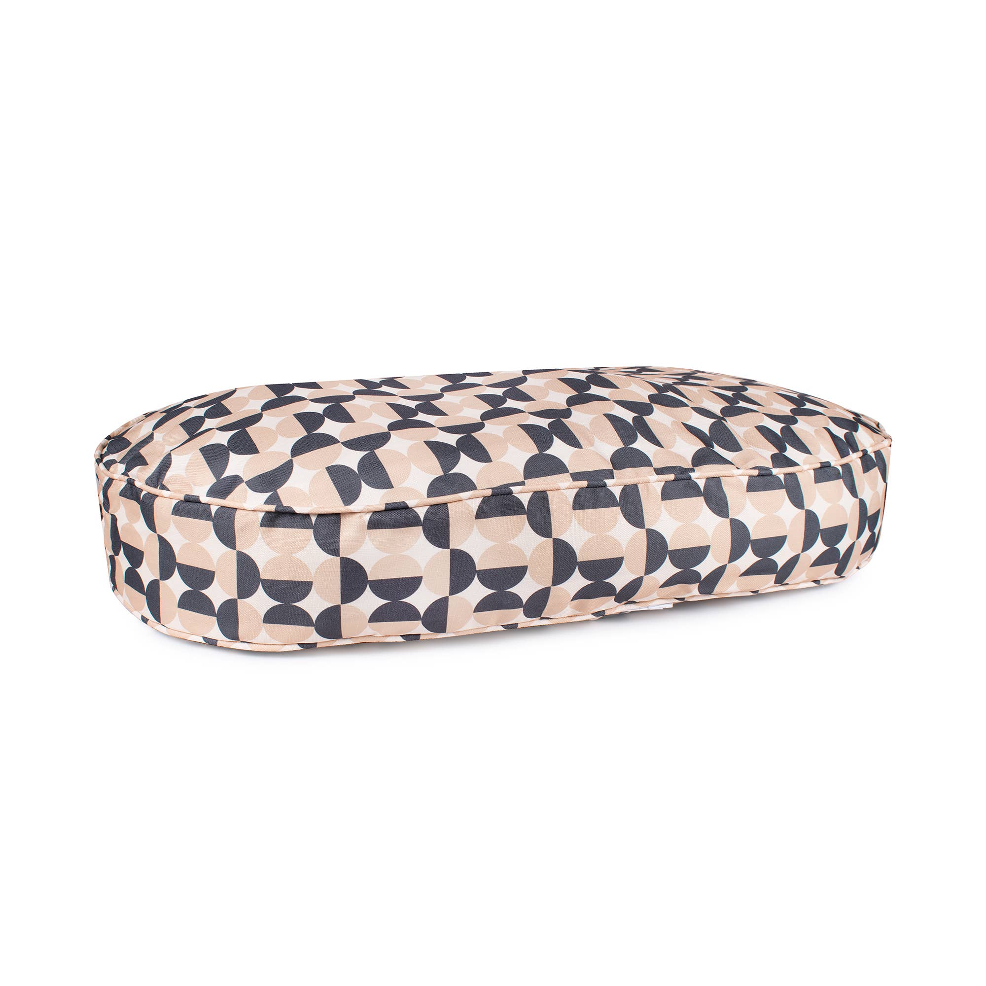 Oval Lounger Geo Modern Dog Bed: Rosy Geo / Medium