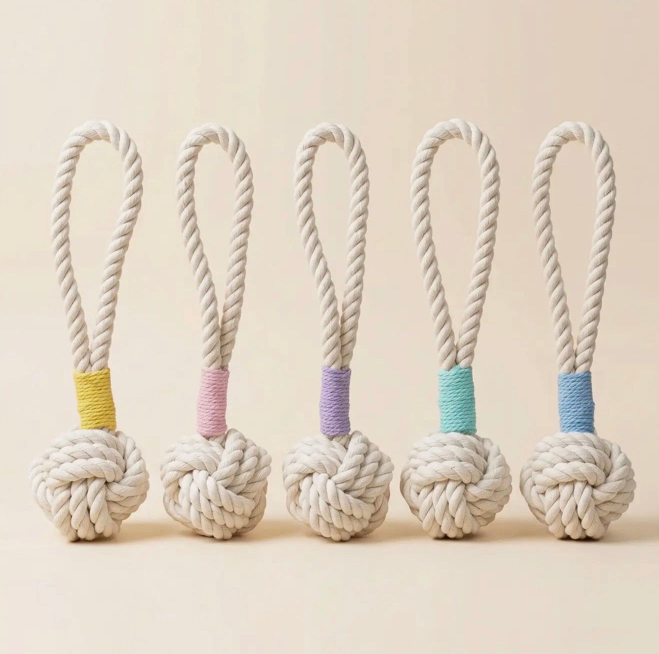 Purple & White Rope Tug Dog Toy – Eco-Friendly