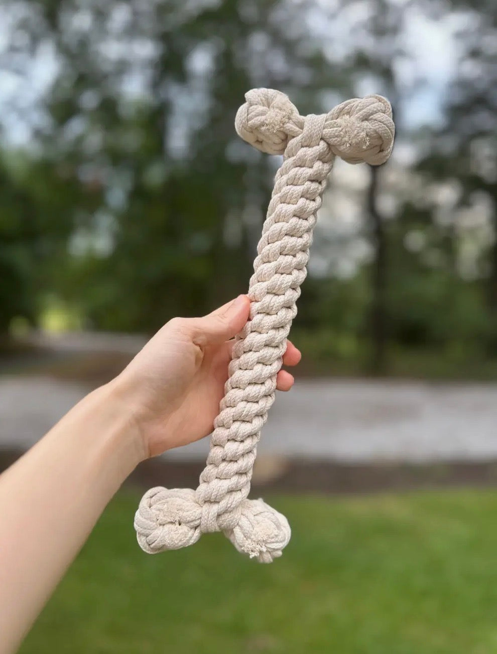 Jumbo White Rope Bone Dog Toy – Eco-Friendly