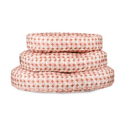 Oval Lounger Geo Modern Dog Bed: Rosy Geo / Medium