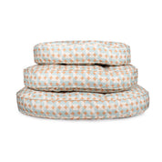 Oval Lounger Geo Modern Dog Bed: Rosy Geo / Medium