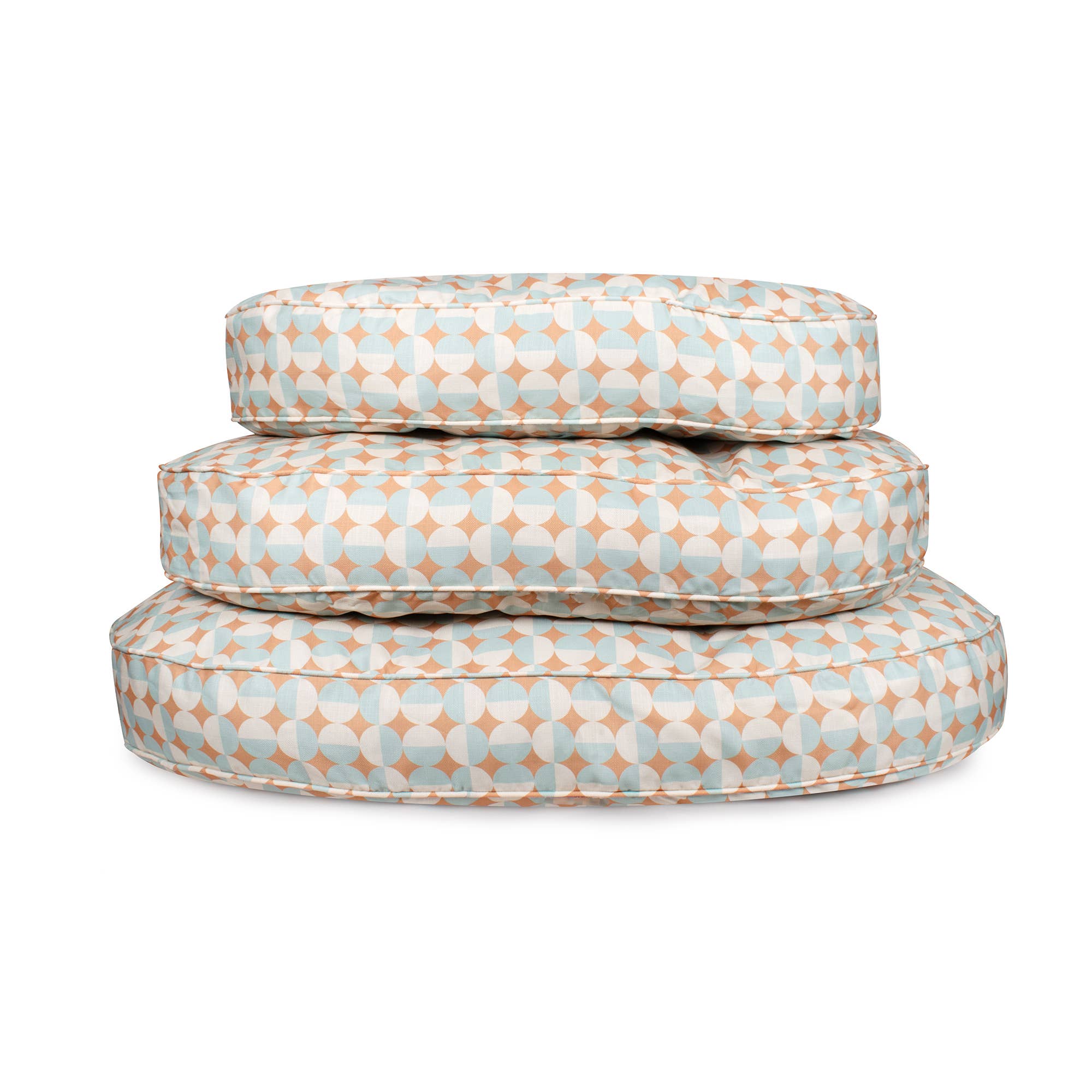 Oval Lounger Geo Modern Dog Bed: Rosy Geo / Medium