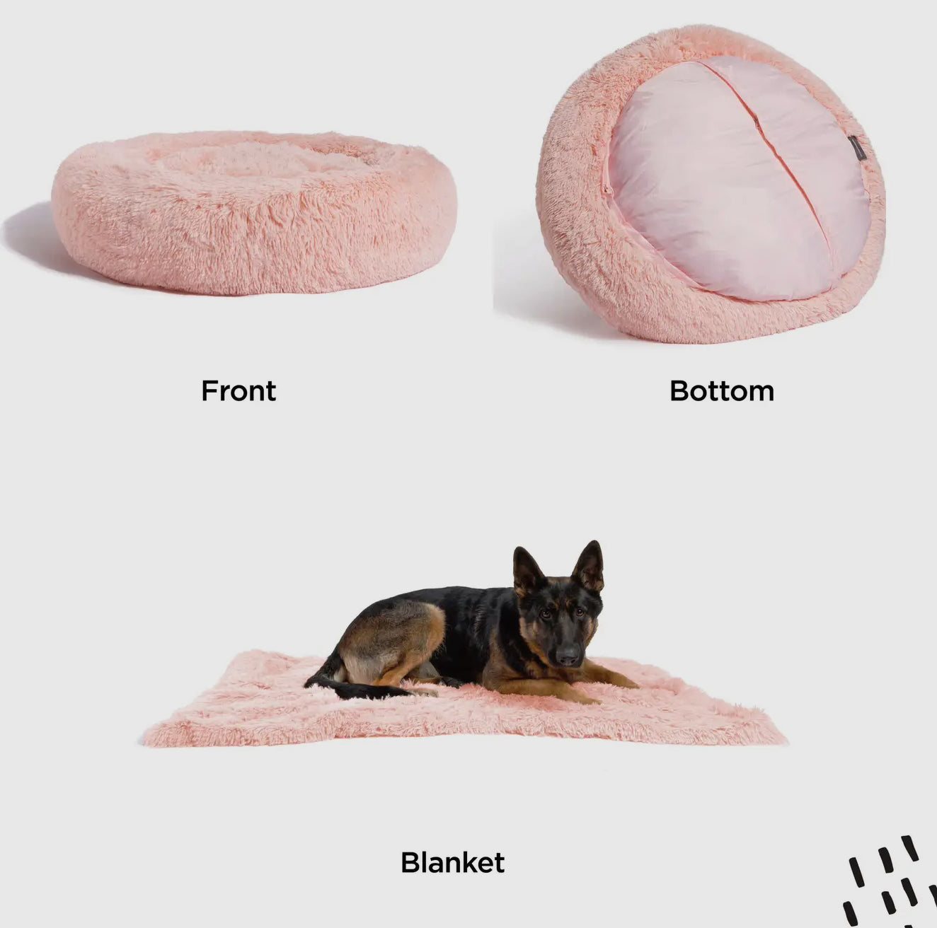 Donut Shag Bundle Bed and Blanket Candy Pink 36x36