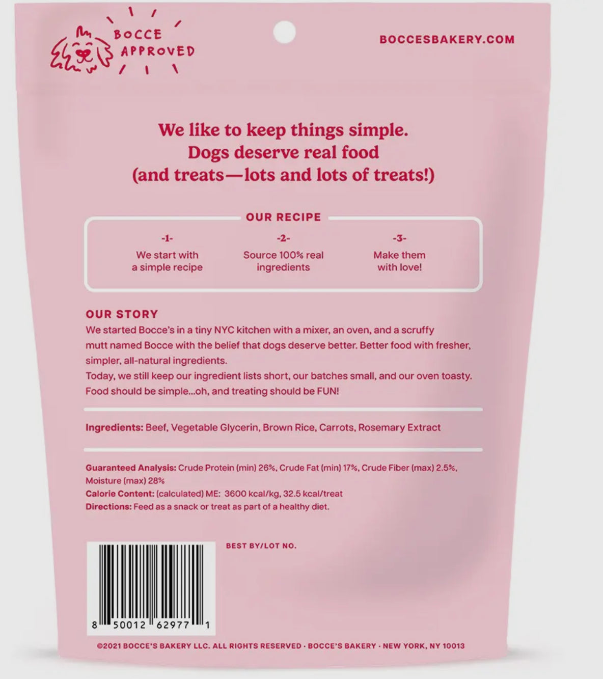 Boccie’s Jerky Stick Beef Grazers Dog Treats 4oz