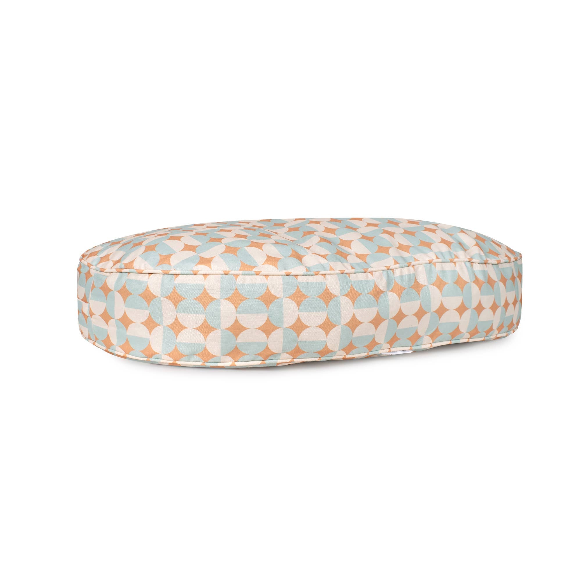 Oval Lounger Geo Modern Dog Bed: Rosy Geo / Medium