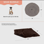 Donut Shag Bundle Bed and Blanket Dark Chocolate 36 x 36
