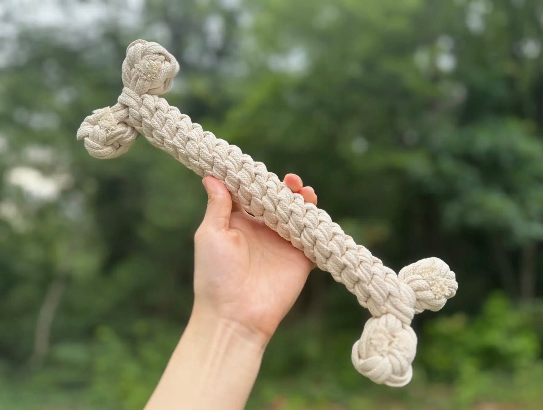 Jumbo White Rope Bone Dog Toy – Eco-Friendly