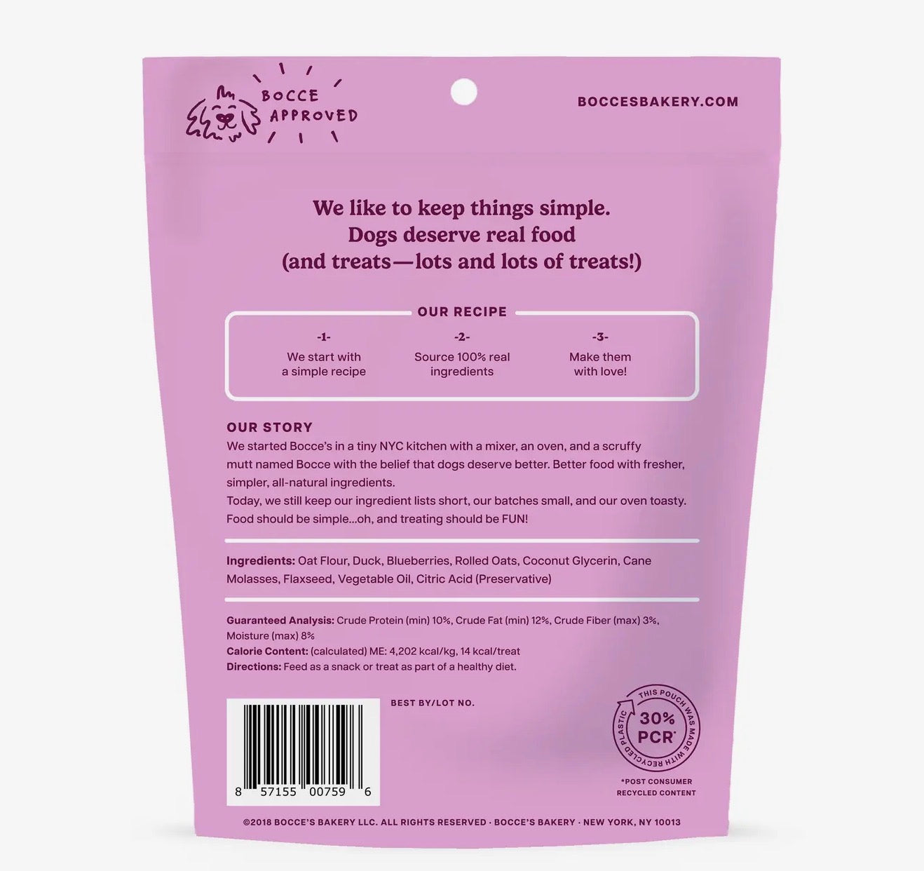 Bocce’s Bakery Quack Quack Quack Soft & Chewy Duck Dog Treats – 6 oz