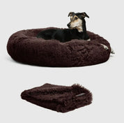 Donut Shag Bundle Bed and Blanket Dark Chocolate 36 x 36