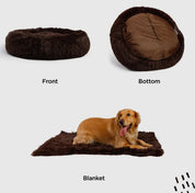Donut Shag Bundle Bed and Blanket Dark Chocolate 36 x 36