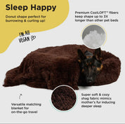 Donut Shag Bundle Bed and Blanket Dark Chocolate 36 x 36