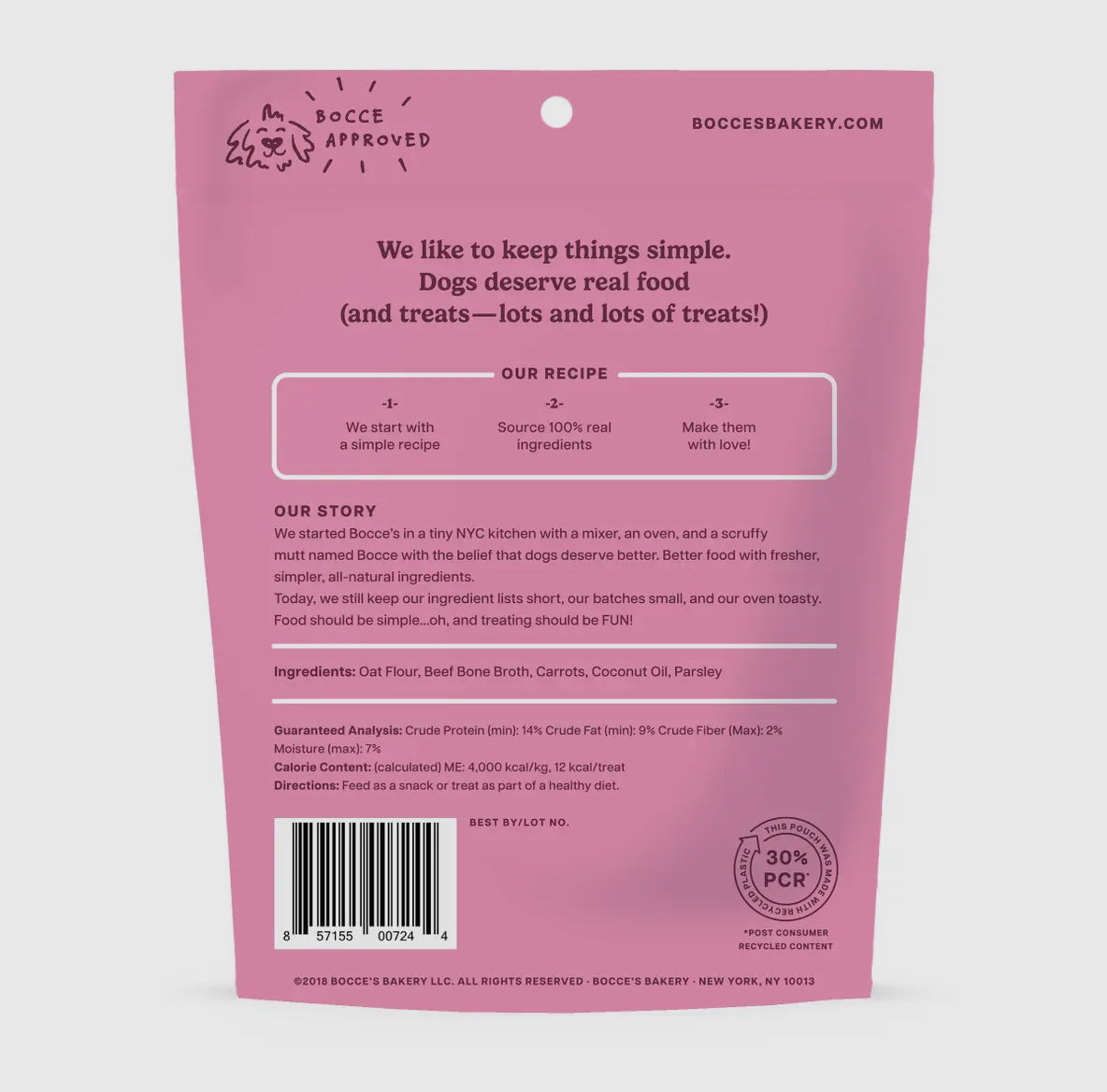 Bocces’s Bakery Bone Broth Biscuits Dog Treats 5oz