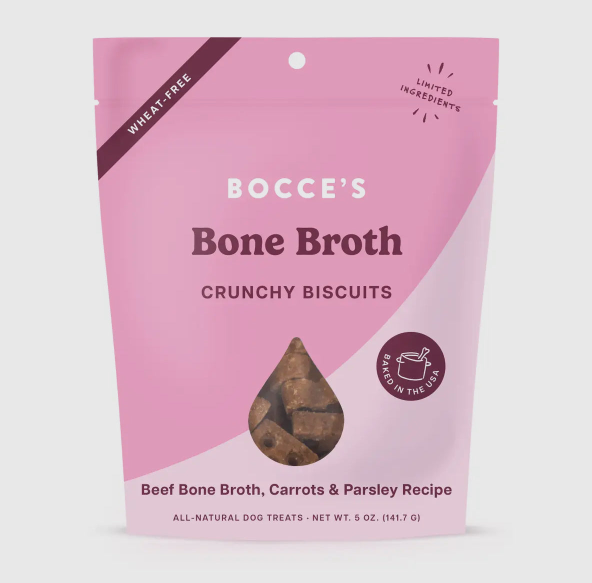 Bocces’s Bakery Bone Broth Biscuits Dog Treats 5oz