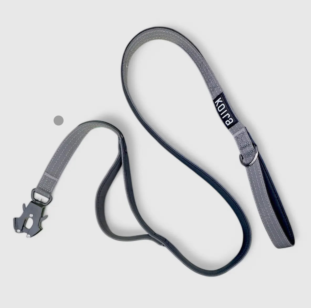 Grey Dual-Handle 5ft Dog Leash