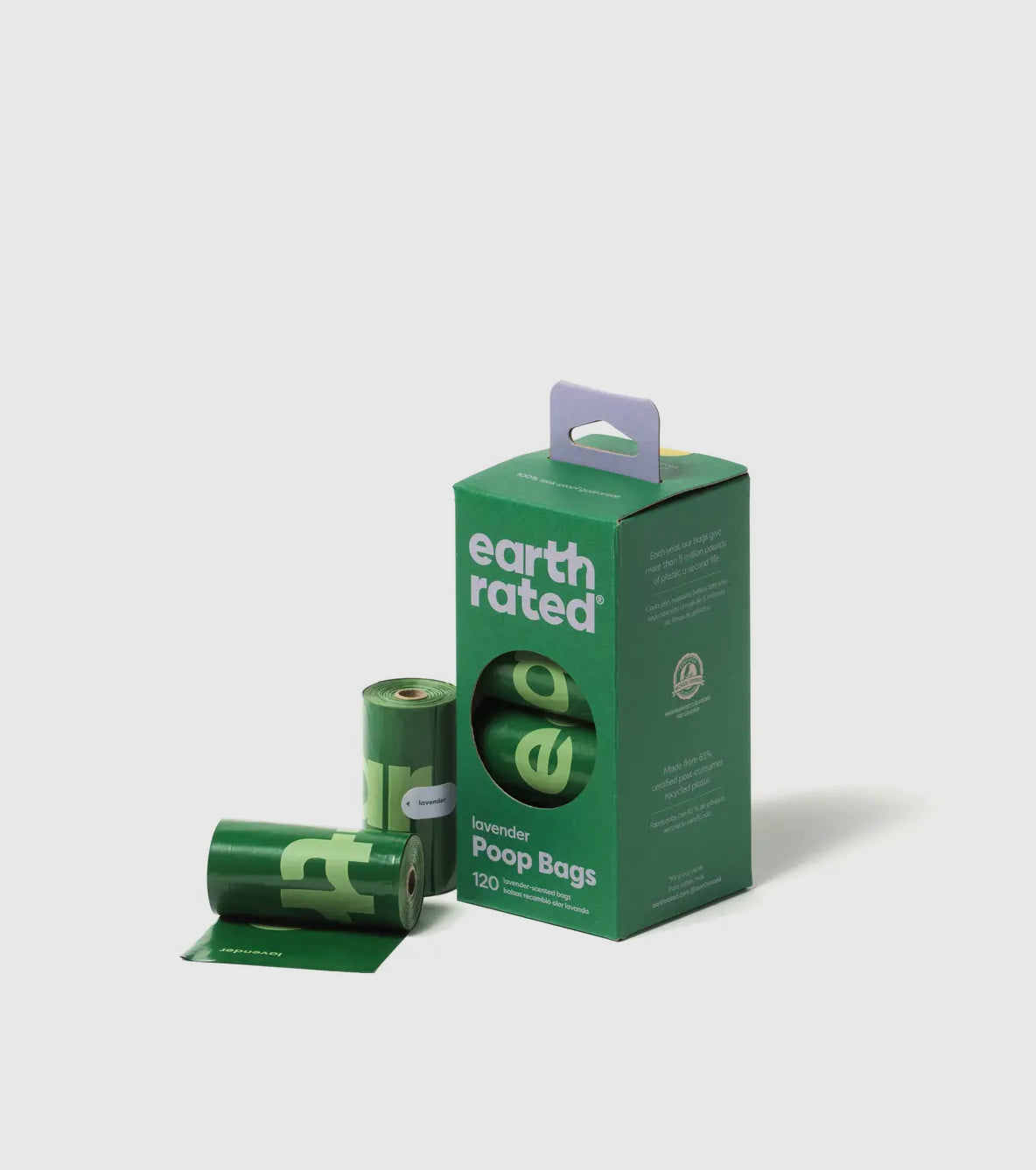Earth Rated Lavender Poop Bags 120ct On 8 Refill Rolls