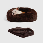 Donut Shag Bundle Bed and Blanket Dark Chocolate 23”x23”