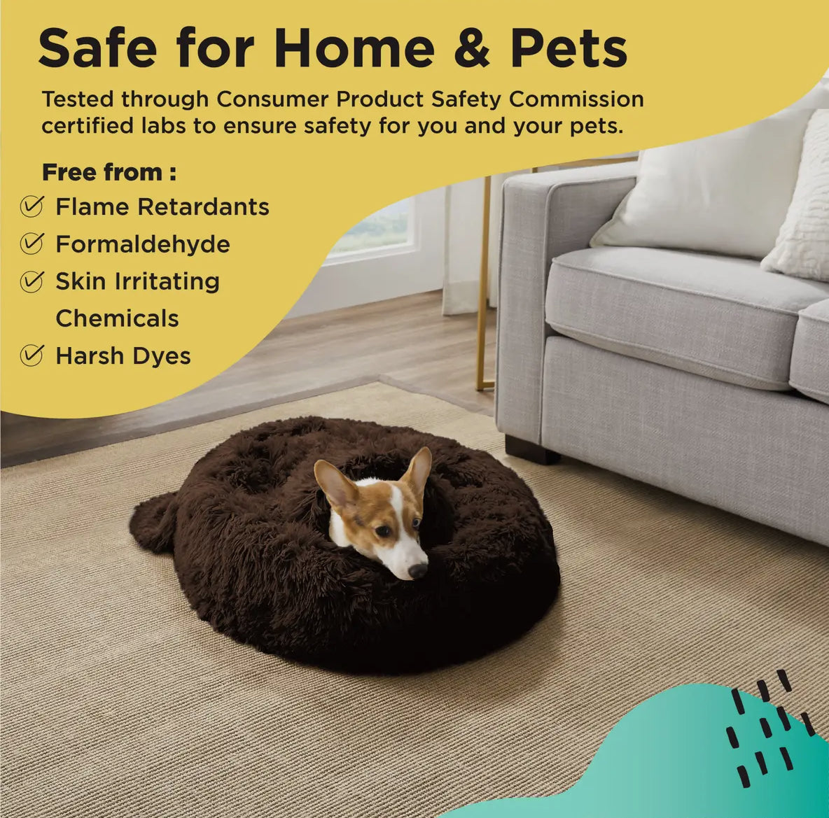 Donut Shag Bundle Bed and Blanket Dark Chocolate 23”x23”