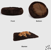 Donut Shag Bundle Bed and Blanket Dark Chocolate 23”x23”