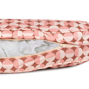 Oval Lounger Geo Modern Dog Bed: Rosy Geo / Medium