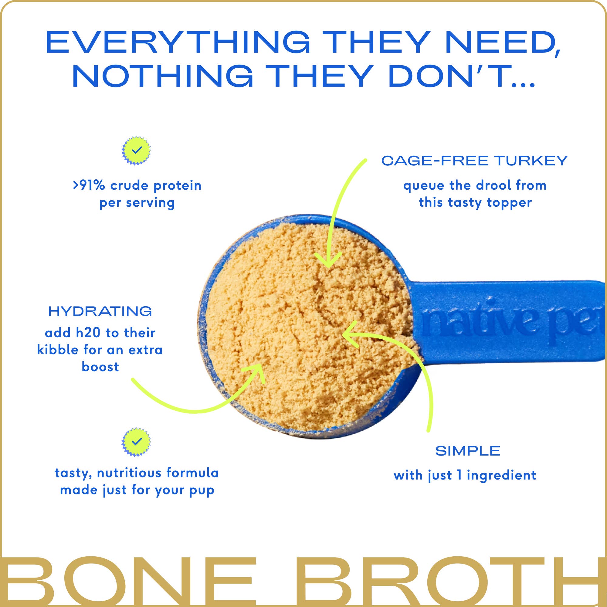 Organic Turkey Bone Broth Powder, Grain-Free Food Topper