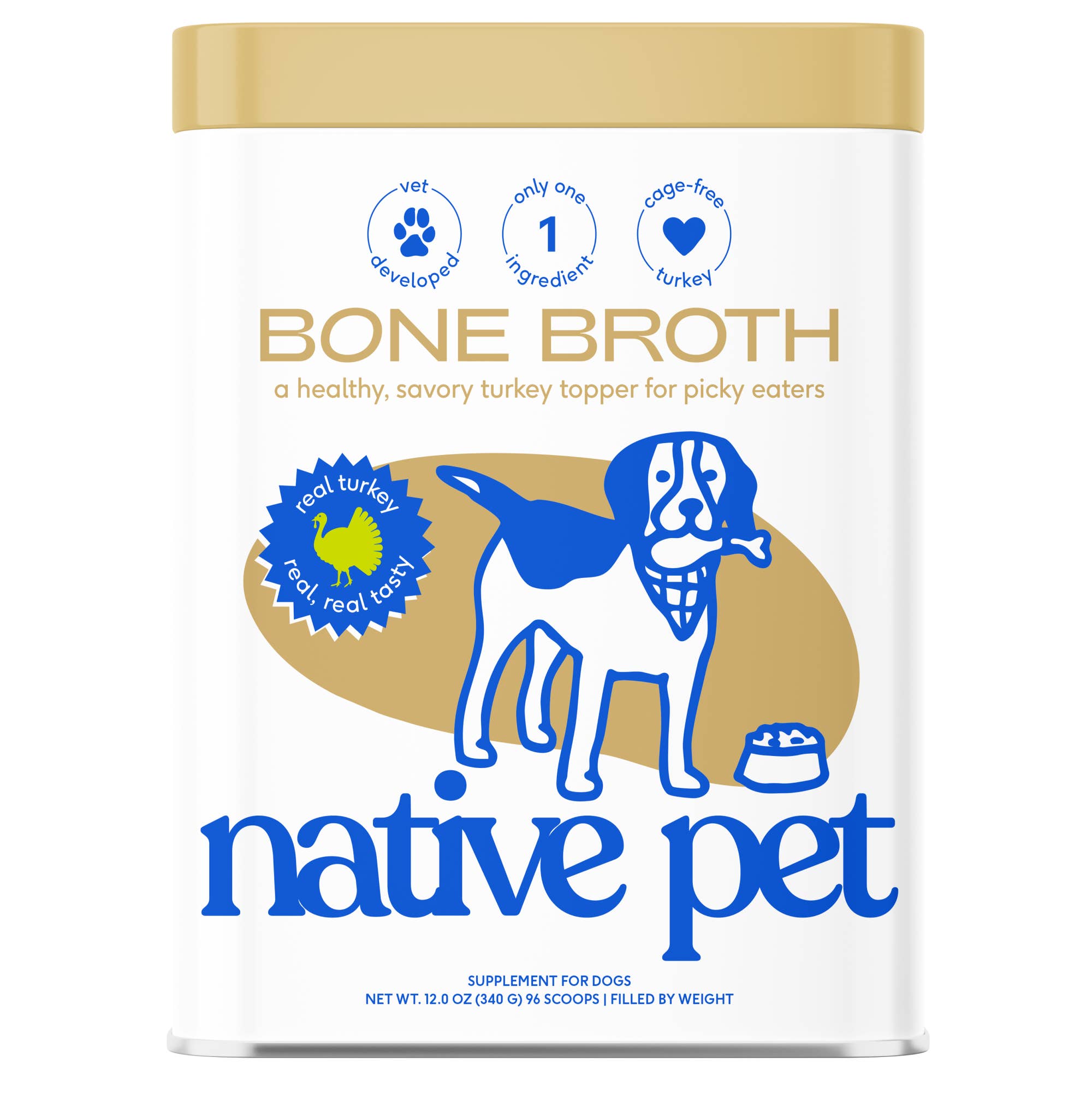 Organic Turkey Bone Broth Powder, Grain-Free Food Topper