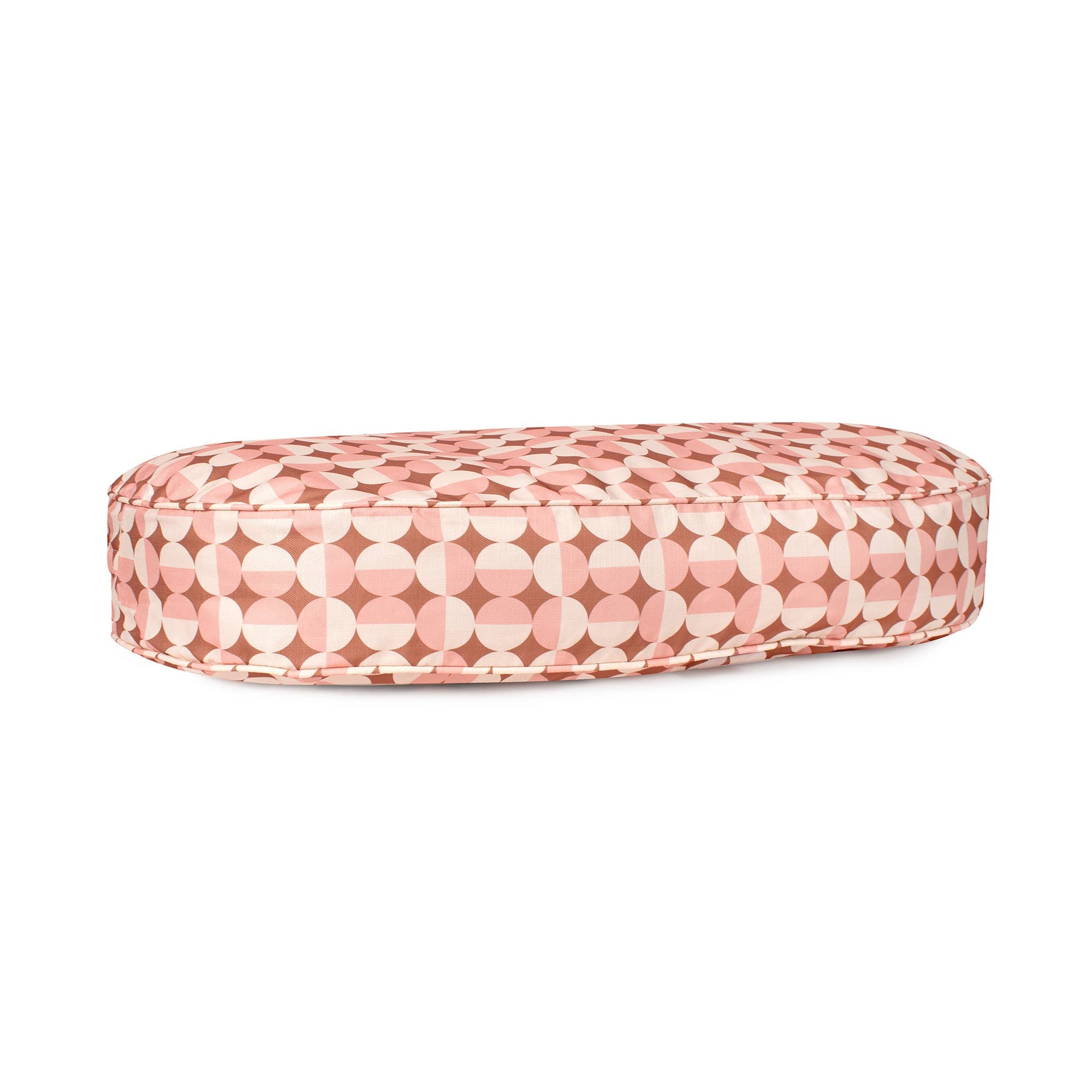 Oval Lounger Geo Modern Dog Bed: Rosy Geo / Medium